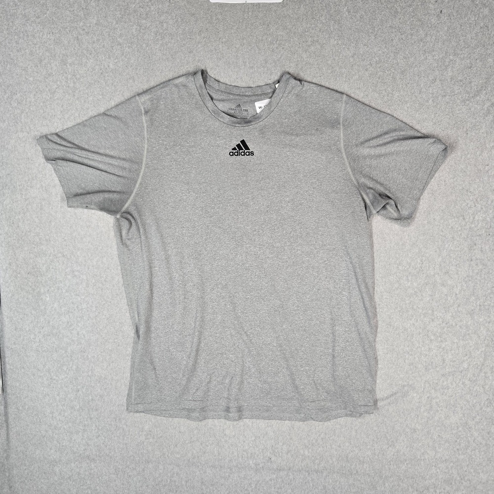 Adidas Men Shirt XL/TG Gray Logo Creator Tee Activewear Short Sleeve Lightweight